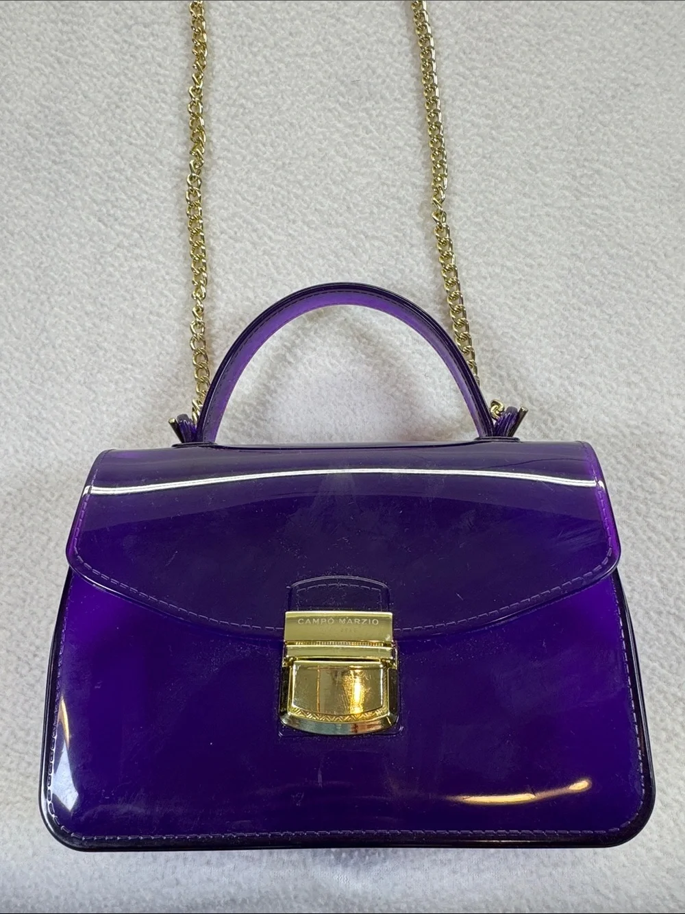 Campo Marzio Roma 1933 Purple Jelly Mini Satchel Crossbody Bag Italian PVC